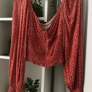 Floral Red Women's Top